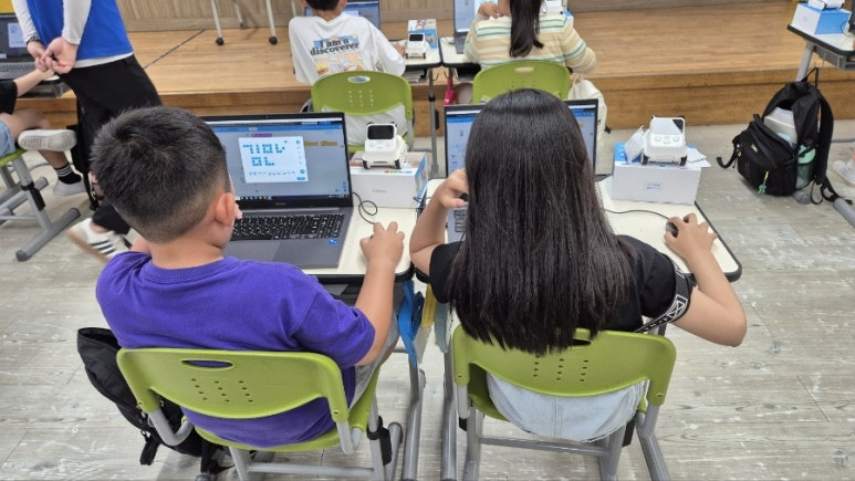 렌쥴리에듀테인먼트 AI교실 &.백령도 북포초등학교 인공지능 코딩교육  7.9.(화) 
